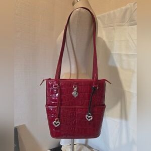 VINTAGE BRIGHTON Red Leather Shoulder Bag.  EVC!!!